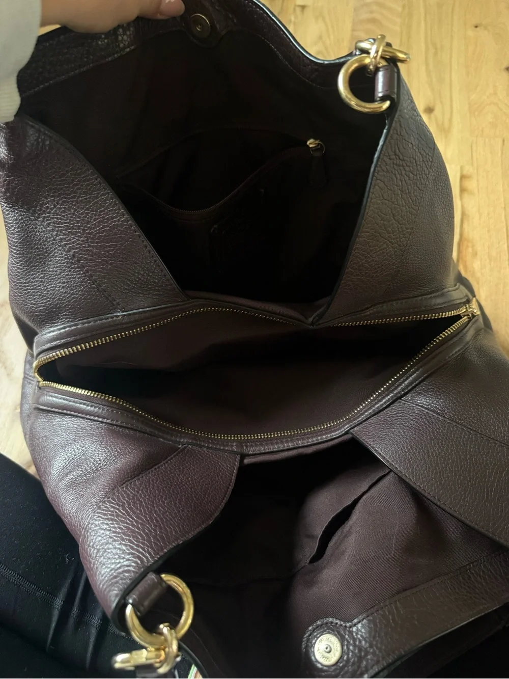 Coach Leather Shoulder Bag in Deep Burgundy